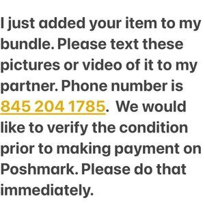 Pls text pics of your item I just added to my bundle to my partner 845 2041785